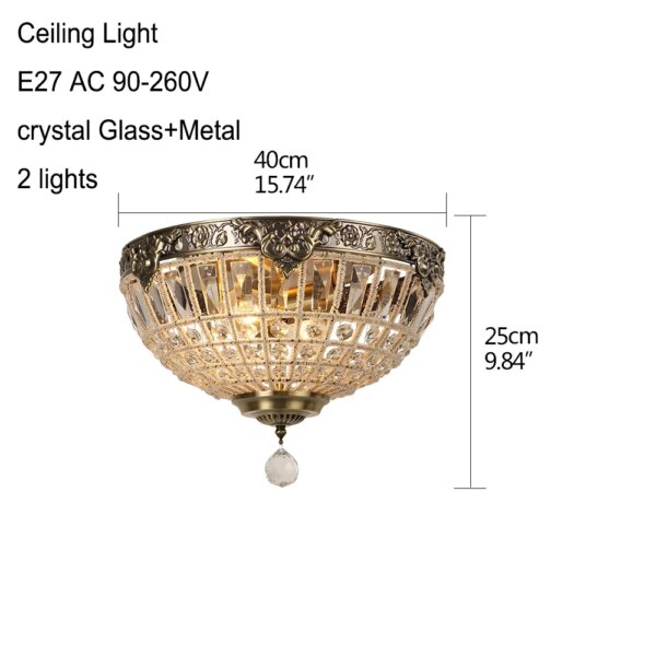 Lustre Led en cristal au design moderne rétro Vintage