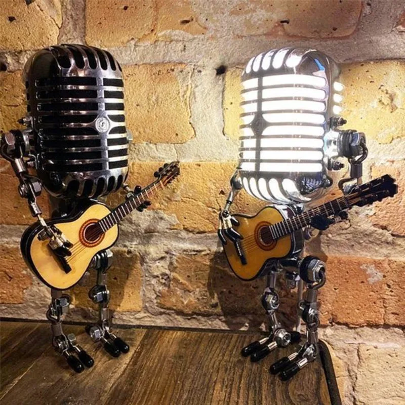 lampe solaire jardin — Lampe solaire en métal rétro Vintage avec Microphone