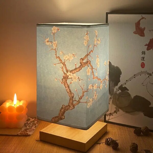 Lampe de Table en bois Style chinois Vintage, rétro