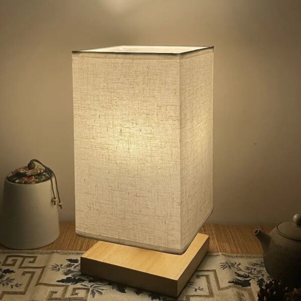 Lampe de Table en bois Style chinois Vintage, rétro