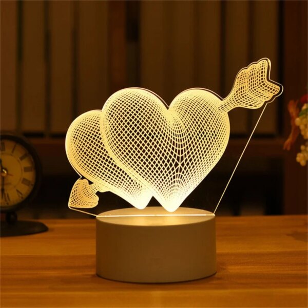 lampe 3d en acrylique, cadeau de saint-valentin, romantique, amour, pour la maison