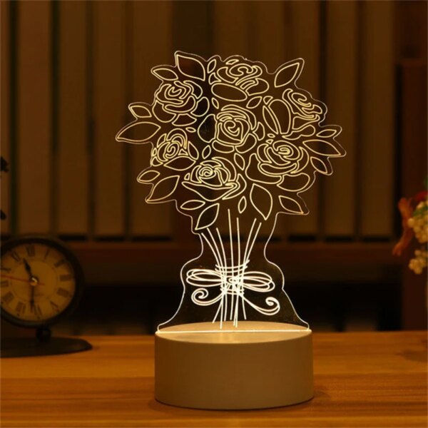 lampe 3d en acrylique, cadeau de saint-valentin, romantique, amour, pour la maison
