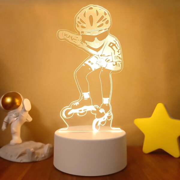 lampe 3d pour le Football et le basket-ball, lumière de nuit visuelle pour le sport