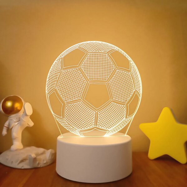 lampe 3d pour le Football et le basket-ball, lumière de nuit visuelle pour le sport