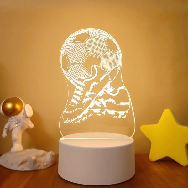 lampe 3d pour le Football et le basket-ball, lumière de nuit visuelle pour le sport