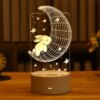 Veilleuse 3D LED pour enfants, lampe de chevet de Table créative, romantique