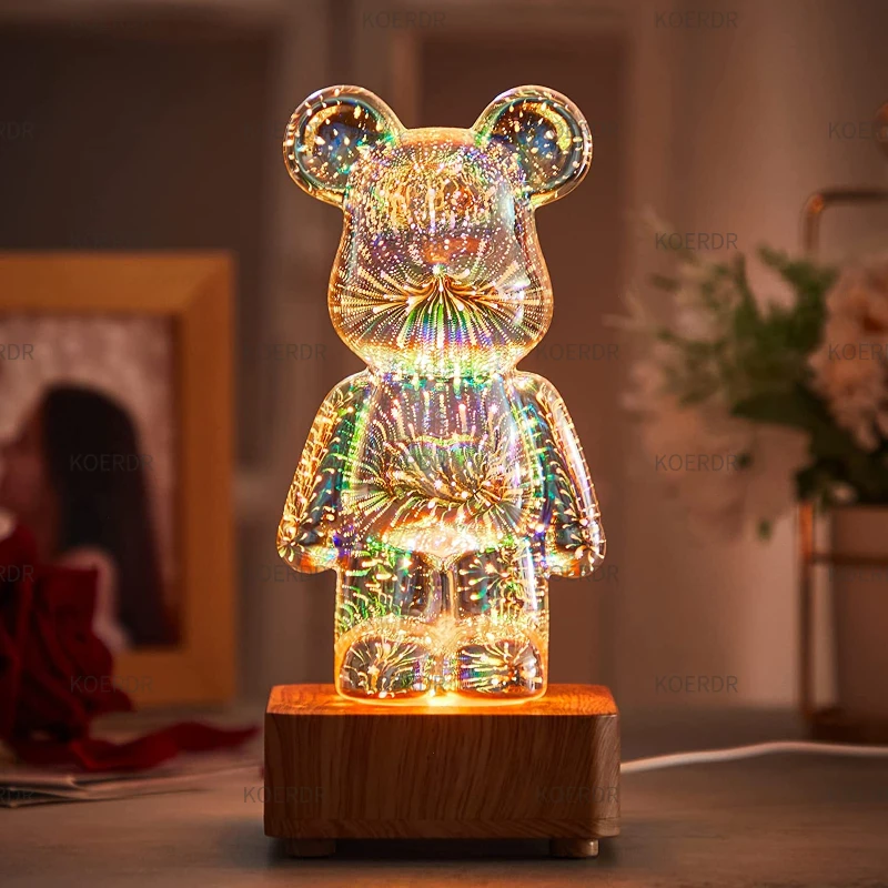 Projecteur feux veilleuse adulte — Projecteur de feux d'artifice 3D en verre, USB, coloré, lumière d'ambiance | belleveilleuse.fr