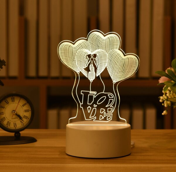 Veilleuse 3D LED pour enfants, lampe de chevet de Table créative, romantique
