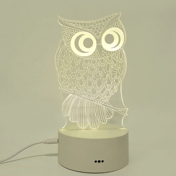 Base de lampe LED en résine de verre, faite à la main, cristaux 3D, décoration artistique