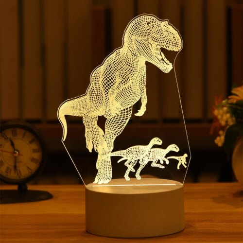16803-3a6d76.jpg Lampe LED 3D en acrylique, veilleuse pour enfants, ours, dinosaure, pour chambre à coucher