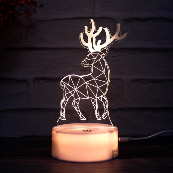 Lampe Led 3D romantique en acrylique avec signe d'amour, luminaire décoratif d'intérieur