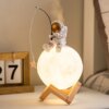 Lampe de lune imprimée 3D, humidificateur d'air, décoration de la maison, astronaute en résine, interrupteur tactile LED Miniature