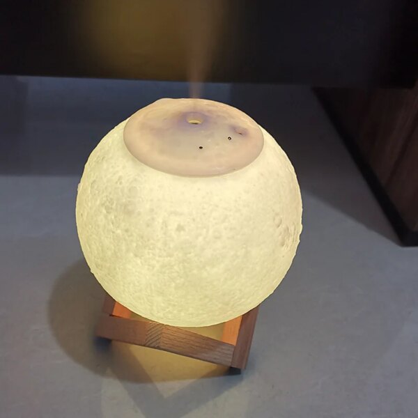 Lampe de lune imprimée 3D, humidificateur d'air, décoration de la maison, astronaute en résine, interrupteur tactile LED Miniature