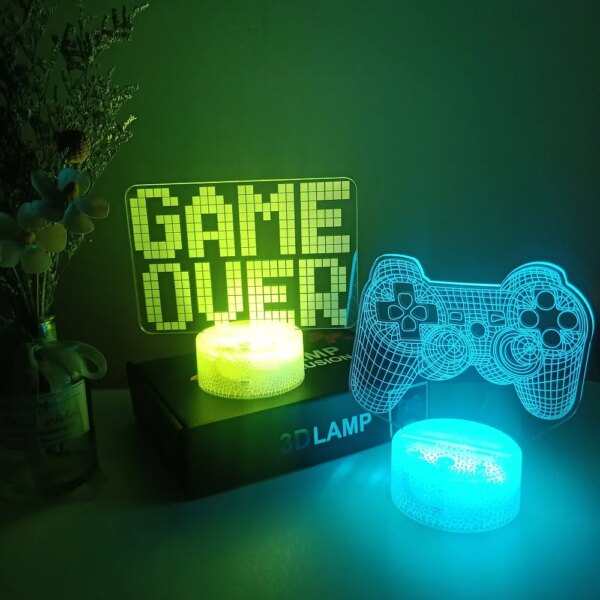 Lampe de nuit Illusion 3d pour salle de jeux, décor de bureau, pour Console Playstation