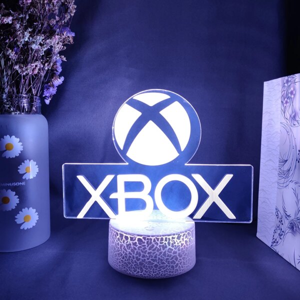 16911-e0e197.jpg Lampe Illusion 3D d'icône de jeu Xbox, installation de bureau, capteur LED, lumière de jeu
