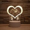 Lampe LED 3D en forme de cœur, romantique, en acrylique, luminaire décoratif d'intérieur