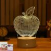 Lampe LED 3D en forme de cœur, romantique, en acrylique, luminaire décoratif d'intérieur