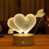 Lampe Led 3D en acrylique avec signe d'amour romantique, luminaire décoratif d'intérieur