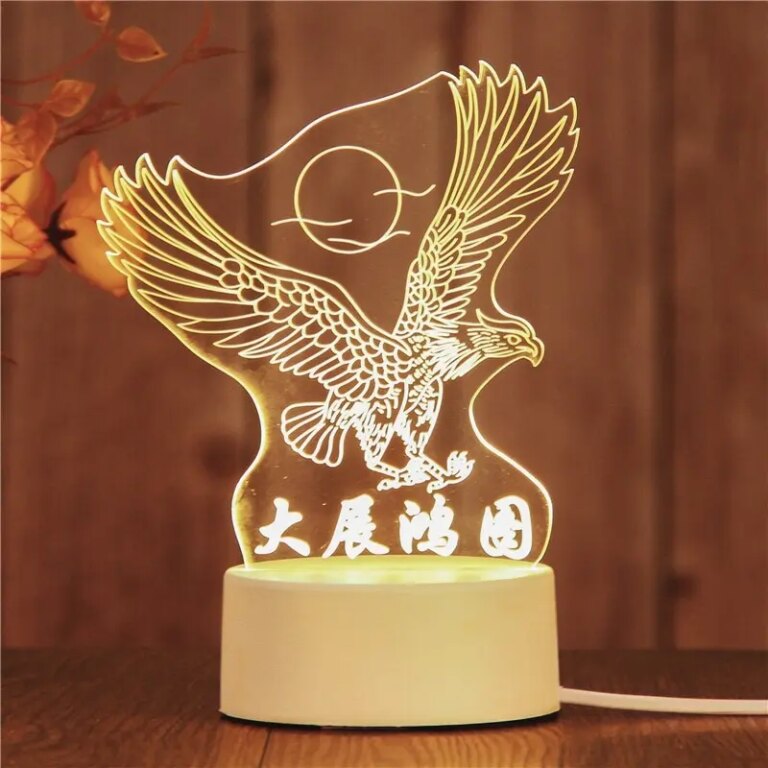 lampe 3D cœur acrylique — Lampe Led 3D en acrylique d'amour romantique pour la maison, veilleuse pour enfants
