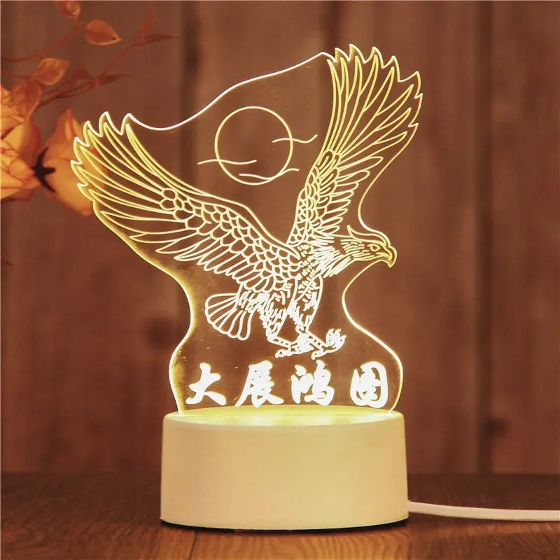 Lampe acrylique veilleuse enfant — Lampe Led 3D en acrylique d'amour romantique pour la maison, veilleuse pour enfants | belleveilleuse.fr