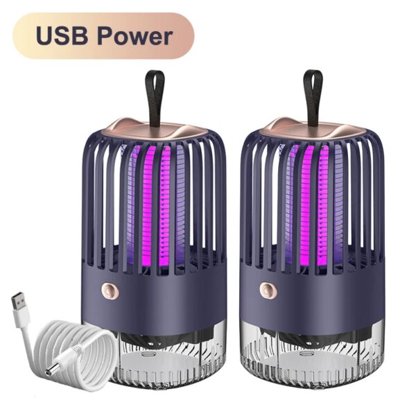 veilleuse rechargeable USB — Lampe anti-moustiques pour cage à oiseaux, choc électrique, répulsif domestique, piège muet, Recha...