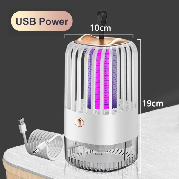 Lampe anti-moustiques pour cage à oiseaux, choc électrique, répulsif domestique, piège muet, Rechargeable