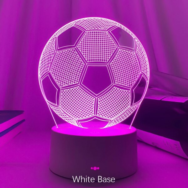 Lampe led 3d à télécommande, effet d'illusion, ballon de Football, capteur tactile