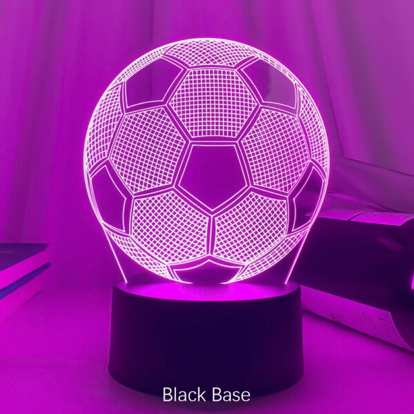 Lampe led 3d à télécommande, effet d'illusion, ballon de Football, capteur tactile