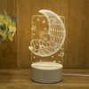 Lampe Led 3D en acrylique, romantique, amour, pour la maison, veilleuse pour enfants