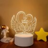 Lampe LED 3D en forme de cœur, romantique, en acrylique, luminaire décoratif d'intérieur