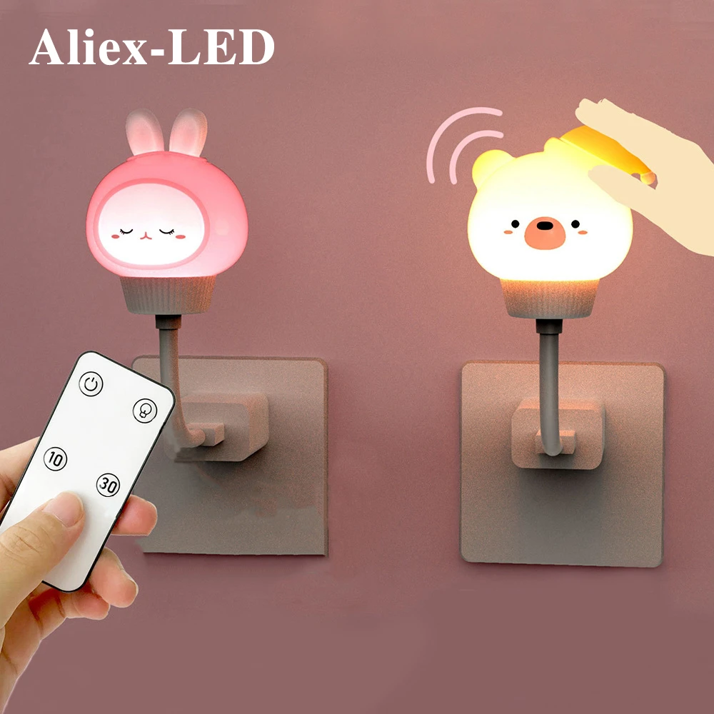 veilleuse enfant ours — Veilleuse enfant USB avec télécommande et ours en forme de dessin animé
