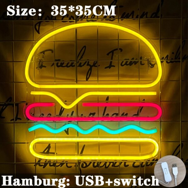 néon mural LED USB et batterie, luminaire décoratif d'intérieur