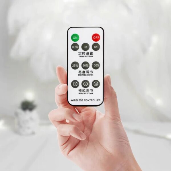 Lampe LED féerique en plumes avec télécommande, luminaire décoratif d'intérieur