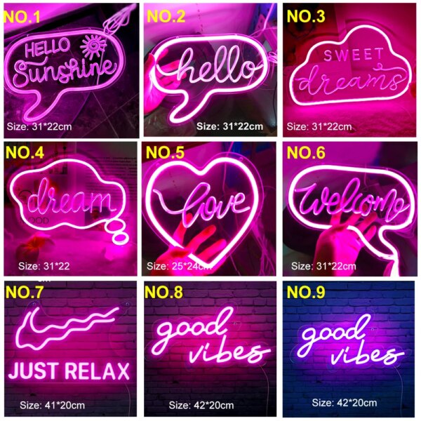 néon LED pour décor de salle de jeu, bonne ambiance, enseigne murale