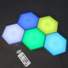 Lampes murales en forme de nid d'abeille, lampes hexagonales, USB, tactile/télécommande