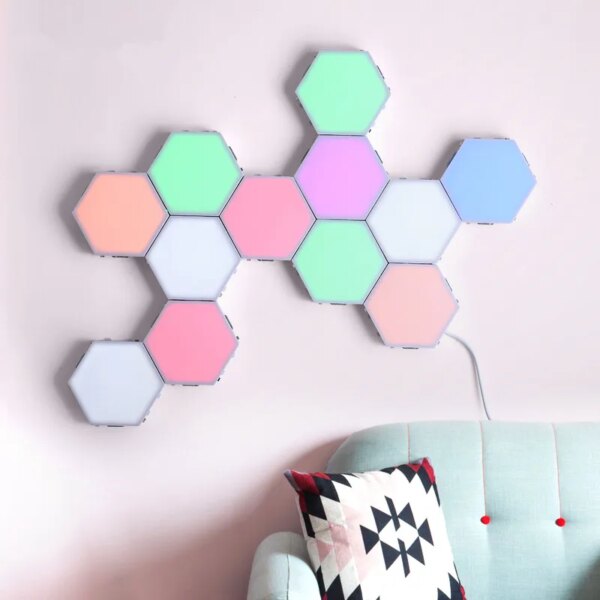 1864-eec538.jpg Applique de veilleuse de forme hexagonale éclairage en LED,lampe de décor capteur magnétique quantique pour décorer la maison