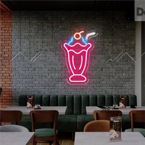 18728-04a855.jpg néon crème glacée Milkshake, décoration murale