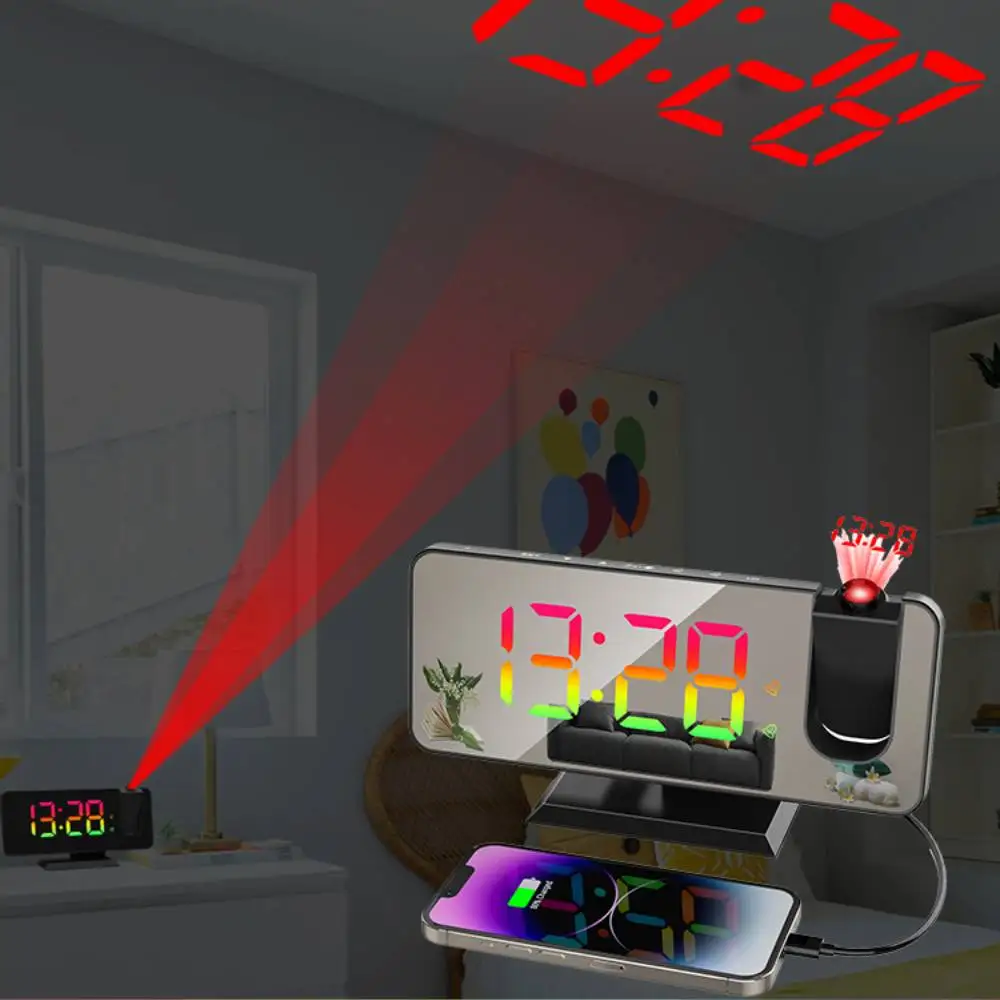 Reveil rotatif veilleuse adulte — reveil veilleuse LED rotatif à 180 °, Projection numérique | belleveilleuse.fr