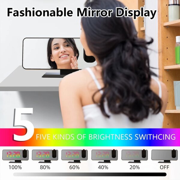 reveil veilleuse LED rotatif à 180 °, Projection numérique