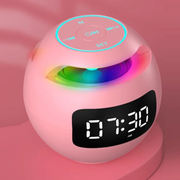 reveil veilleuse Haut-parleur Bluetooth sans fil, lumière colorée intelligente AI