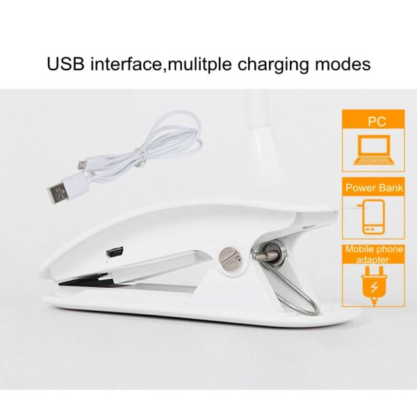 19379-5fdfb1.jpg lampe de lecture Led Flexible à clipser, Rechargeable par USB
