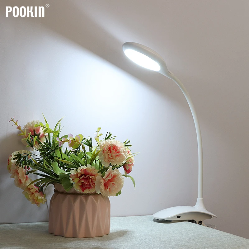 lampe de bureau — lampe de lecture Led Flexible à clipser, Rechargeable par USB