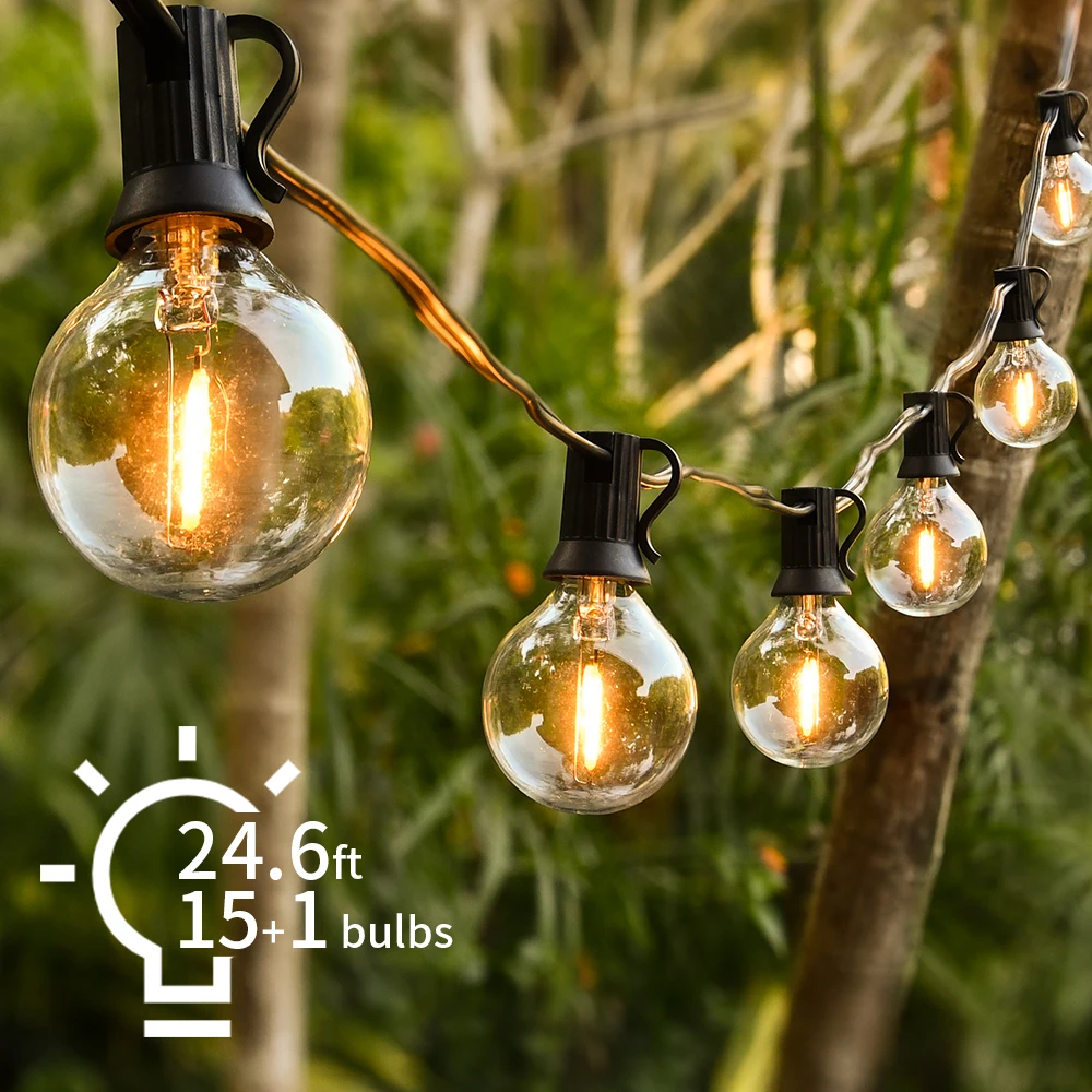 Globe g40 guirlande lumineuse — Guirlande lumineuse Globe G40, lumière blanche chaude, Vintage | belleveilleuse.fr