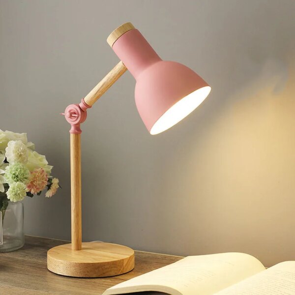 Lampe de bureau en bois E27, style nordique, pour Protection des yeux, pour bureau