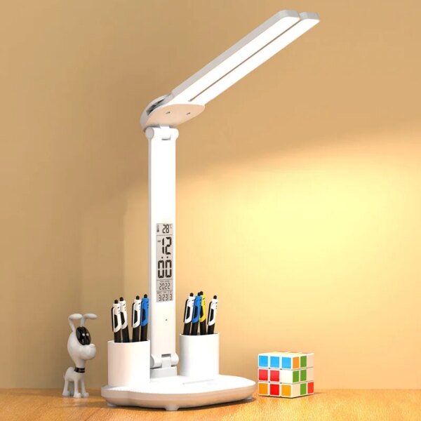 Lampe de bureau LED pliable, USB, réglable, tactile