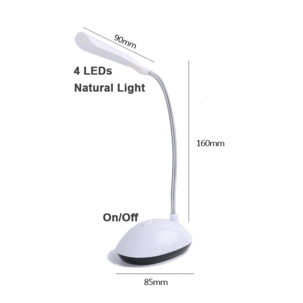 Lampe de table LED ou bureau, liseuse moderne alimentée par pile