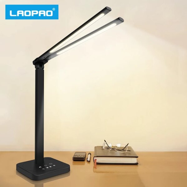 lampe de bureau à Led, double bras pivotant