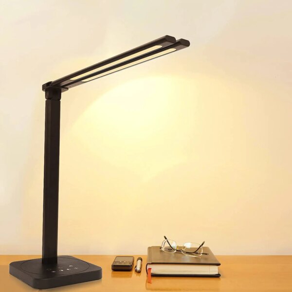 lampe de bureau à Led, double bras pivotant