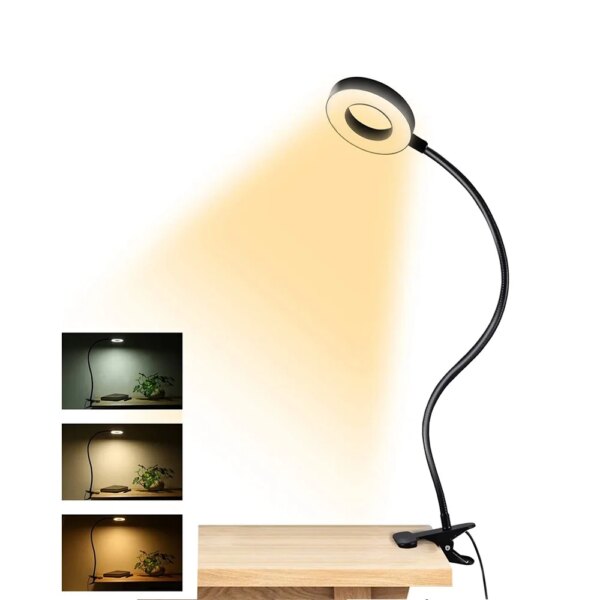 Lampe de bureau à 48 led à pince USB, Flexible à 360 °