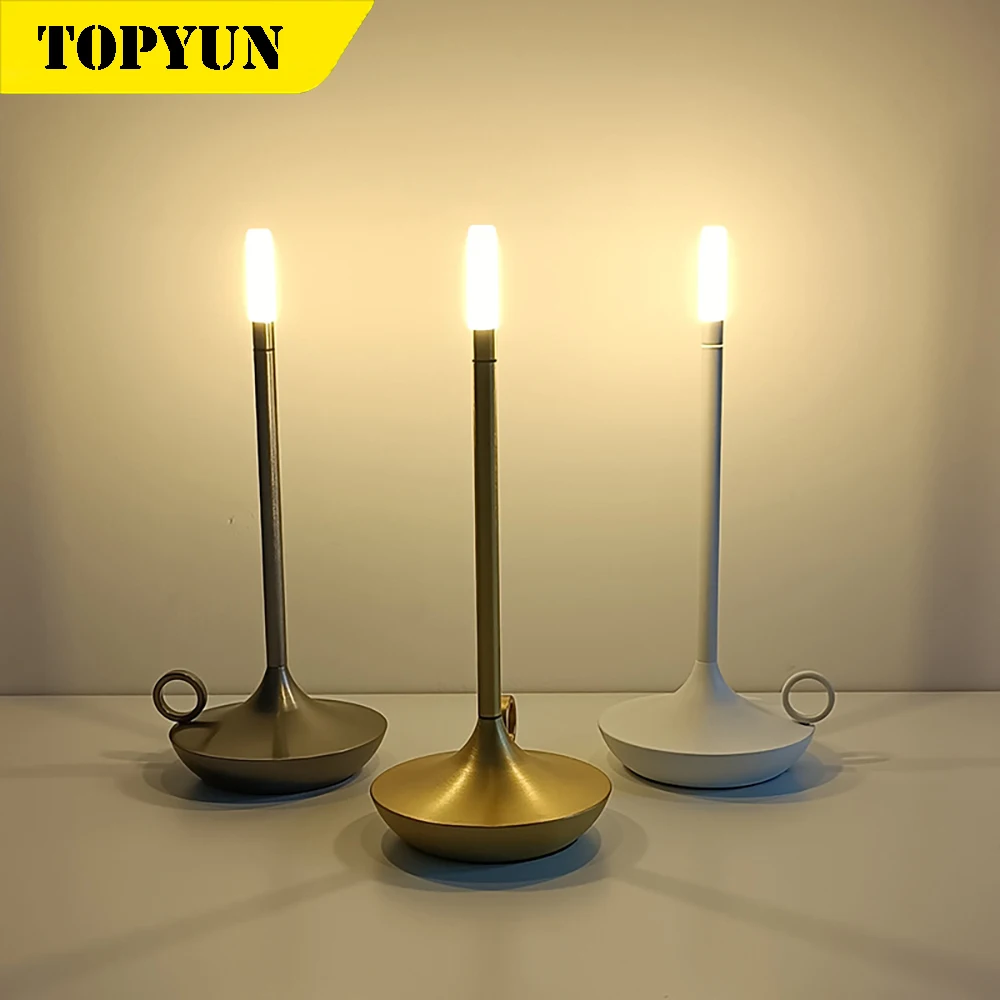 Lampe de Table Rechargeable sans fil, tactile, pour chambre à coucher